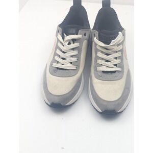 Guess Women's Sneakers Size 8 Gray Pink Logo Lace Up Casual Shoes